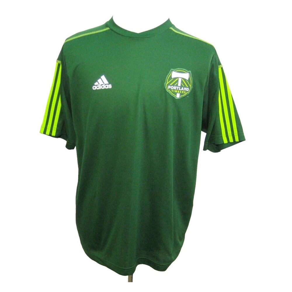 PORTLAND TIMBERS Men's (Size Large) Green Adidas Short Sleeve Jersey T-Shirt Top